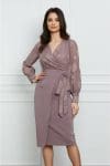 Rochie Moze lila cu cercuri in relief la bust