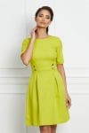 Rochie Moze lime cu nasturi pe talie si buzunare