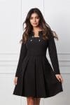 Rochie Moze neagra scurta cu nasturi la bust