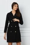 Rochie Moze neagra tip sacou din tweed
