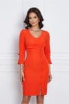 Rochie Moze orange cu nasturi pe fusta