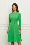Rochie Moze verde crud cu nasturi la bust