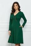 Rochie Moze verde cu broderie la bust