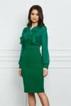 Rochie Moze verde cu volane la bust