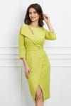 Rochie Moze verde lime cu decupaj la bust