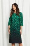Rochie Natalia verde cu animal print