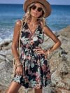 Rochie Nyla scurta lejera din material sintetic multicolor DRGR0087 Dargen