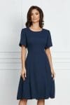 Rochie Oana bleumarin cu maneci scurte