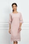 Rochie Roxana roz cu franjuri