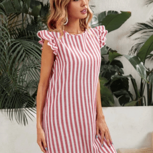 Rochie Tesa scurta lejera din bumbac si material sintetic multicolor DRGR0030 Dargen