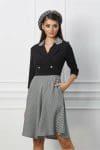 Rochie Tessa neagra cu imprimeu pepit
