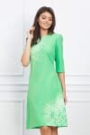 Rochie Viviana verde cu imprimeuri