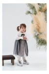 Rochita pentru fetite Dy Fashion alba cu tull negru