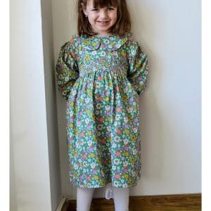 Rochita pentru fetite verde cu floricele colorate