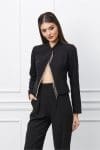 Sacou Leonard Collection negru scurt cu franjuri metalici