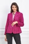Sacou Lorena fucsia cu carouri