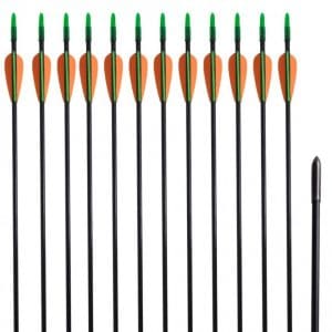 Săgeți pentru arc recurv 30″, 0,6 cm, fibră de sticlă, 12 buc