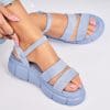 Sandale dama cu platforma Albastre din Piele Ecologica Intoarsa Georgette2