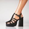 Sandale dama cu platforma Negre din Piele Ecologica Ziora