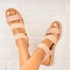 Sandale dama cu platforma Nude din Piele Ecologica Irenose