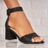 Sandale dama cu Toc Negre din Glitter Estelle X9617