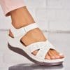 Sandale fara Toc din Piele Ecologica dama Albe Anikó X9875