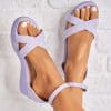 Sandale fara Toc din Piele Ecologica Intoarsa dama Mov Keily X9897
