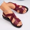 Sandale fara Toc din Textil dama Bordo Wrya