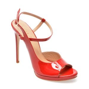 Sandale EPICA rosii, 245G09, din piele naturala lacuita