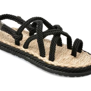 Sandale IMAGE negre, 20221, din material textil