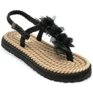 Sandale IMAGE negre, 2027, din material textil