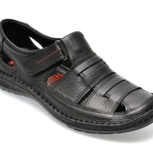 Sandale OTTER negre, 9562, din piele naturala