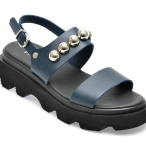 Sandale PUFFY FOOTS bleumarin, 17, din piele naturala