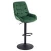 Scaun de bar reglabil din catifea ABS 145 verde