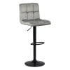 Scaun de bar cu spatar reglabil pe inaltime si rotativ din catifea ABS 191B gri