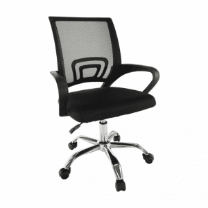 Scaun de birou DEX 2 NEW, cu brate, rotativ, ajustabil, negru, 51x59x88,5 95,5 cm