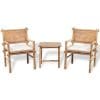 Set mobilier bistro cu perne, 3 piese, bambus