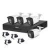 Sistem supraveghere exterior basic Dahua Full Color WizSense DH-B4EXTFC40-2MP-A, 4 camere, 2 MP, lumina alba 40 m, 3.6 mm, microfon