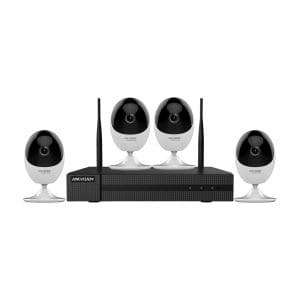 Sistem supraveghere interior IP WiFi Hikvision HW-4C2MP-10M-M, 4 camere, 2 MP, IR 10 m, 2.0 mm, detectia miscarii, microfon