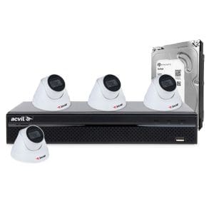 Sistem supraveghere IP interior Acvil ACV-M4INT30-4M-IP, 4 camere, 4 MP, IR 30 m, 2.8 mm + HDD 1 TB