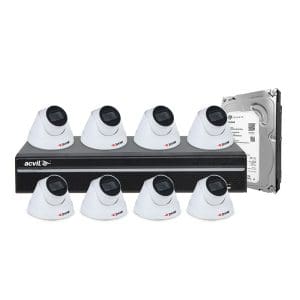 Sistem supraveghere IP interior Acvil ACV-M8INT30-4M-IP, 8 camere, 4 MP, IR 30 m, 2.8 mm + HDD 1 TB