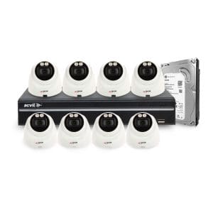 Sistem supraveghere IP interior Acvil Full Color ACV-FC-M8INT30-4M-A-IP, 8 camere, 4 MP, lumina alba 30 m, 2.8 mm, slot card, microfon + HDD 1 TB