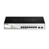 Switch cu 8 porturi D-Link DGS-1210-10P, 2 porturi SFP, 20 Gbps, 14.88 Mpps, 8.000 MAC, 1U, PoE, cu management