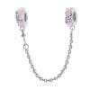 Talisman din argint Pink Hearts Safety Chain