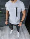Tricou barbati gri PREMIUM slim fit ZR B1134 P15-2.3