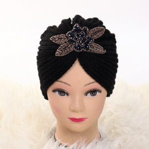 Turban cu model negru Deli