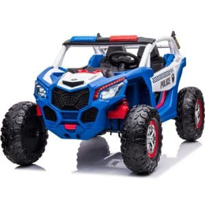 UTV electric pentru copii Police XB2118, 4×4, 220W, 12V, scaun tapitat cu 2 locuri, bluetooth Albastru