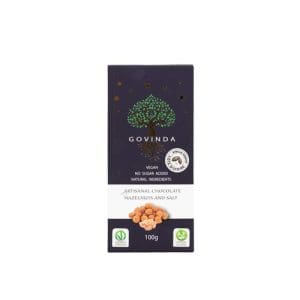 Ciocolată artizanală vegană Alune și Sare, 100g | Govinda