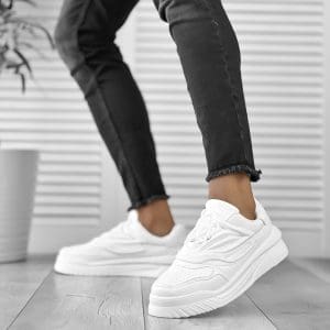 Adidasi barbati casual albi 0611 A30-2