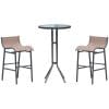 Outsunny Set de Bar 2 Scaune cu Masa Inalt Negru si Maro